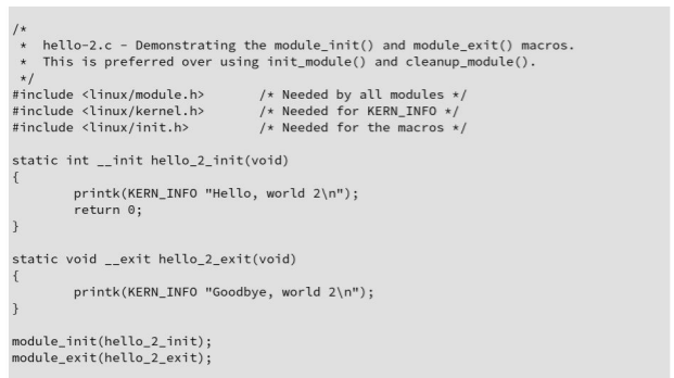 Code For Kernel Module